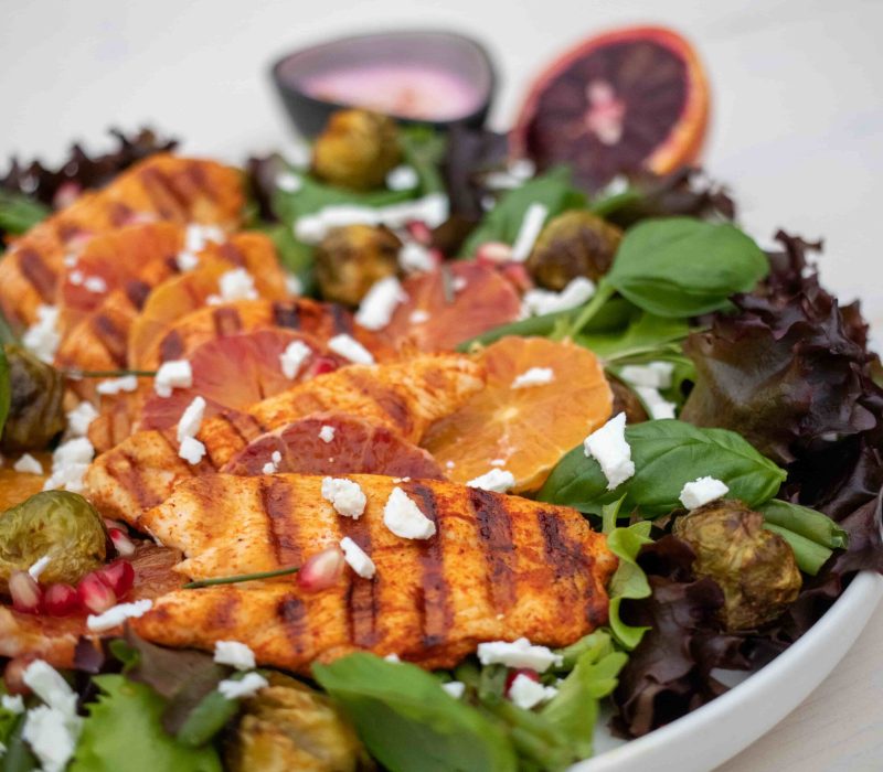 Salade met kip en sinaasappel